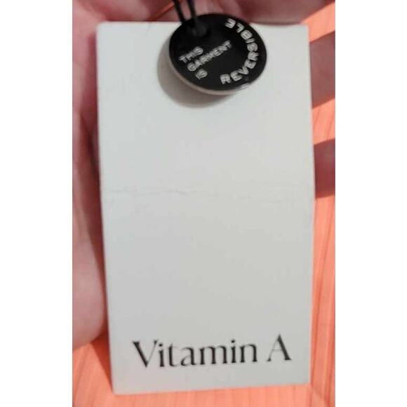 Vitamin A Luciana Striped EcoRib Reversible Bikini Swim Bottom Day Glow 12 NEW - Picture 3 of 7